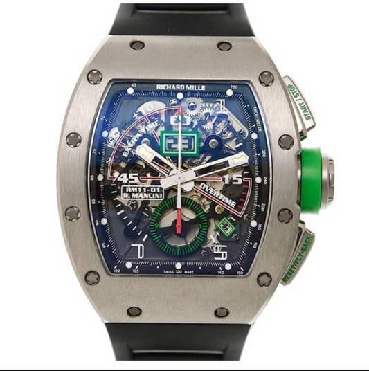 Richard Mille RM011-02 Titanium 50 mm x 42.7 mm Transparent Dial Titanium Rubber Strap