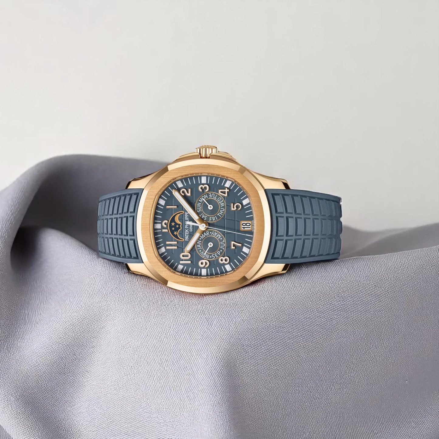Patek Philippe - Annual Calendar Moon Phases - Opaline Blue-Gray Dial - 5261R-001 - 2025