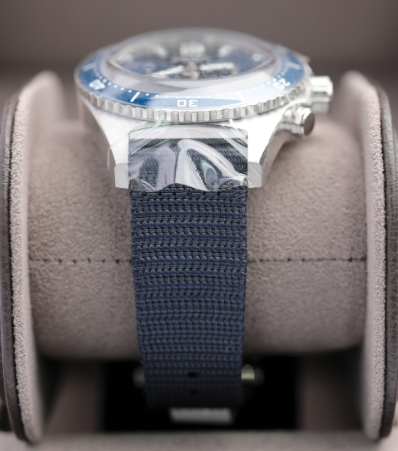 Glashuette Original SeaQ Chronograph 43.20 mm Blue Dial Stainless Steel Synthetic Strap, Blue 1-37-23-02-81-36