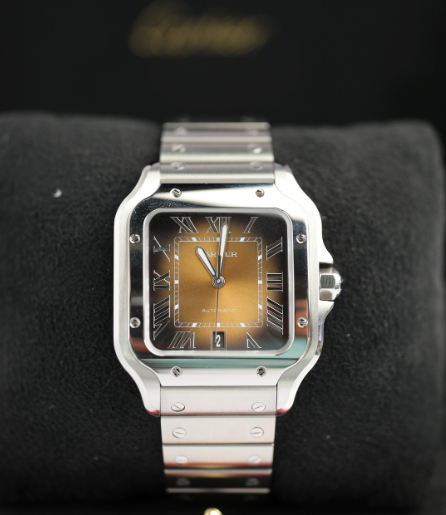 Cartier Santos Large Steel Brown Dial Bracelet WSSA0064