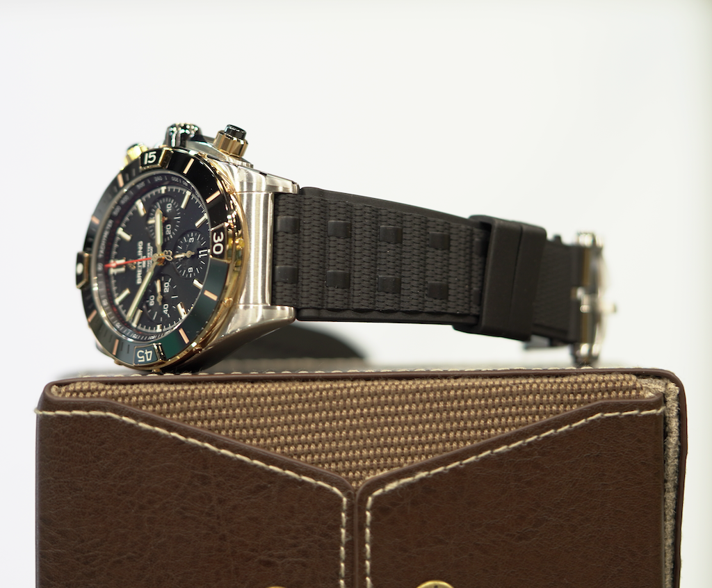 Breitling Super Chronomat B01 44 mm Black Dial Stainless Steel & 18K Red Gold Black Rubber Strap UB0136251B1S1