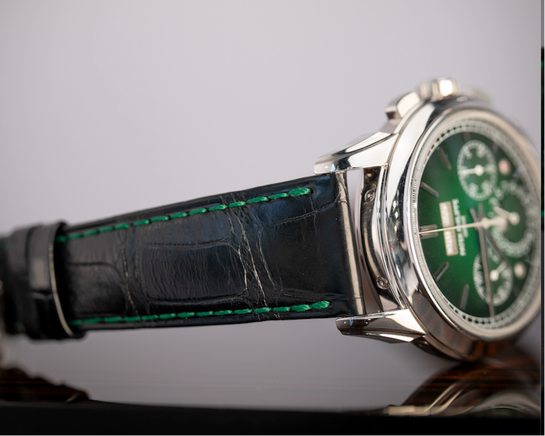 Patek Philippe Grand Complications 41 mm Green Dial Platinum   Leather Strap 5270P-014