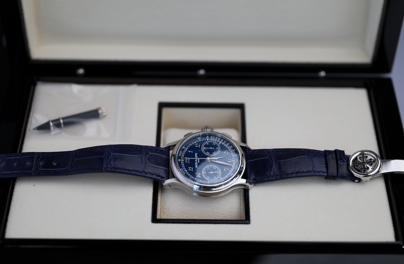 Patek Philippe Grand Complications 41 mm Blue Dial Platinum   Leather Strap 5370P-011