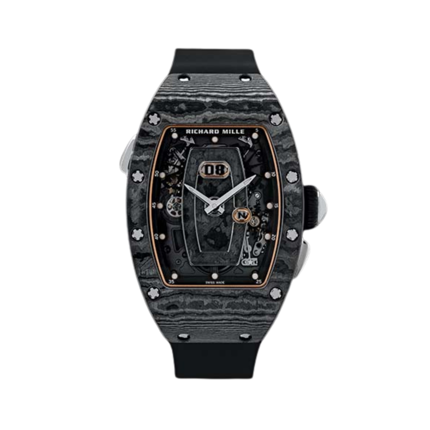 Richard Mille RM037 Automatic Winding 52 mm Black Dial Titanium Rubber Strap