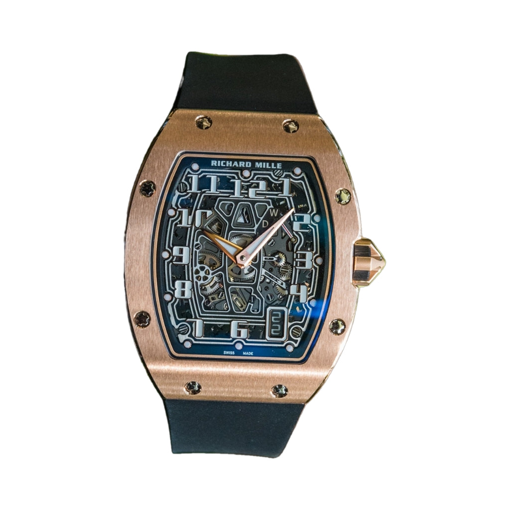 Richard Mille RM67-01 Extra Flat 38.7 mm x 47.52 mm Transparent Dial Rose gold Rubber Strap