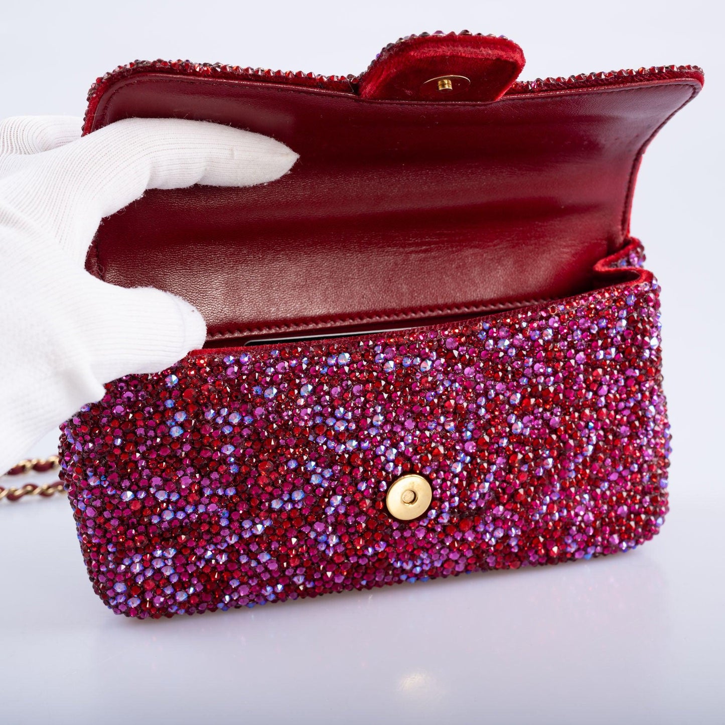 Vintage Chanel Camellia Flap Bag: A Dazzling Masterpiece with Custom Swarovski Crystals