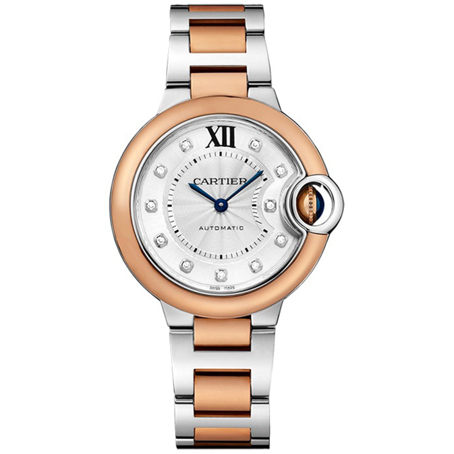 Cartier Ballon Bleu De Cartier 33mm W3BB0006 Silver Diamond Dial