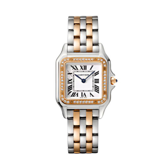 Cartier Panthère Small 29 mm x 37 mm White Dial Rose Gold Bracelet W3PN0007