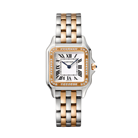 Cartier Panthère Small 29 mm x 37 mm White Dial Rose Gold Bracelet W3PN0007