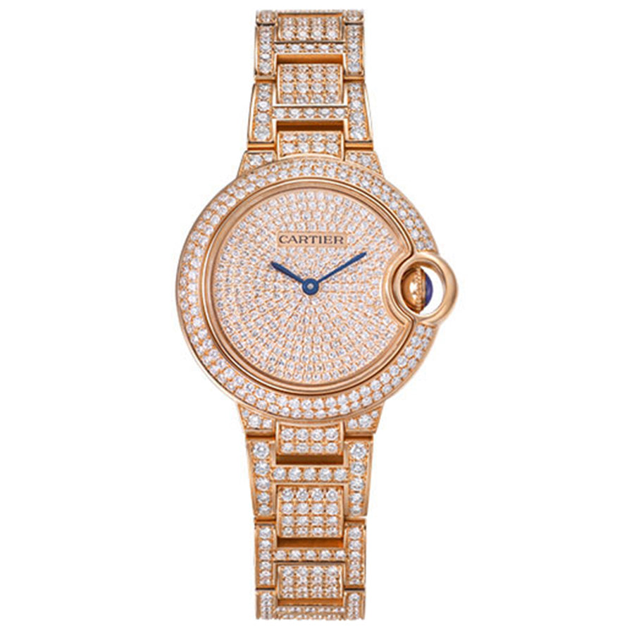 Cartier Ballon Bleu De Cartier 33mm WJBB0044 Diamond Paved Dial