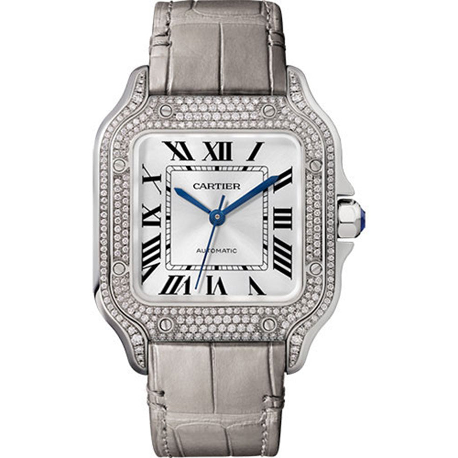 Cartier Santos de Cartier 35mm Silver Sunray Dial WJSA0014
