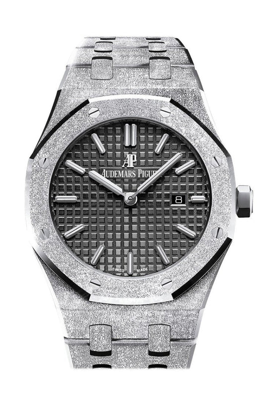 Audemars Piguet Royal Oak 33mm Black Dial Frosted White Gold Bracelet 67653BC.GG.1263BC.02