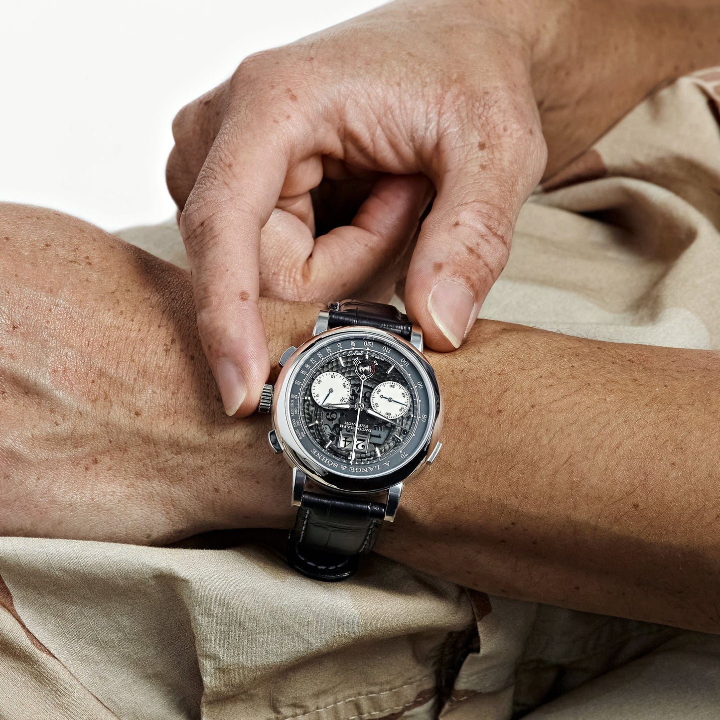 A. Lange & Söhne Datograph 405.034 Up/Down "Lumen" Platinum Black Dial