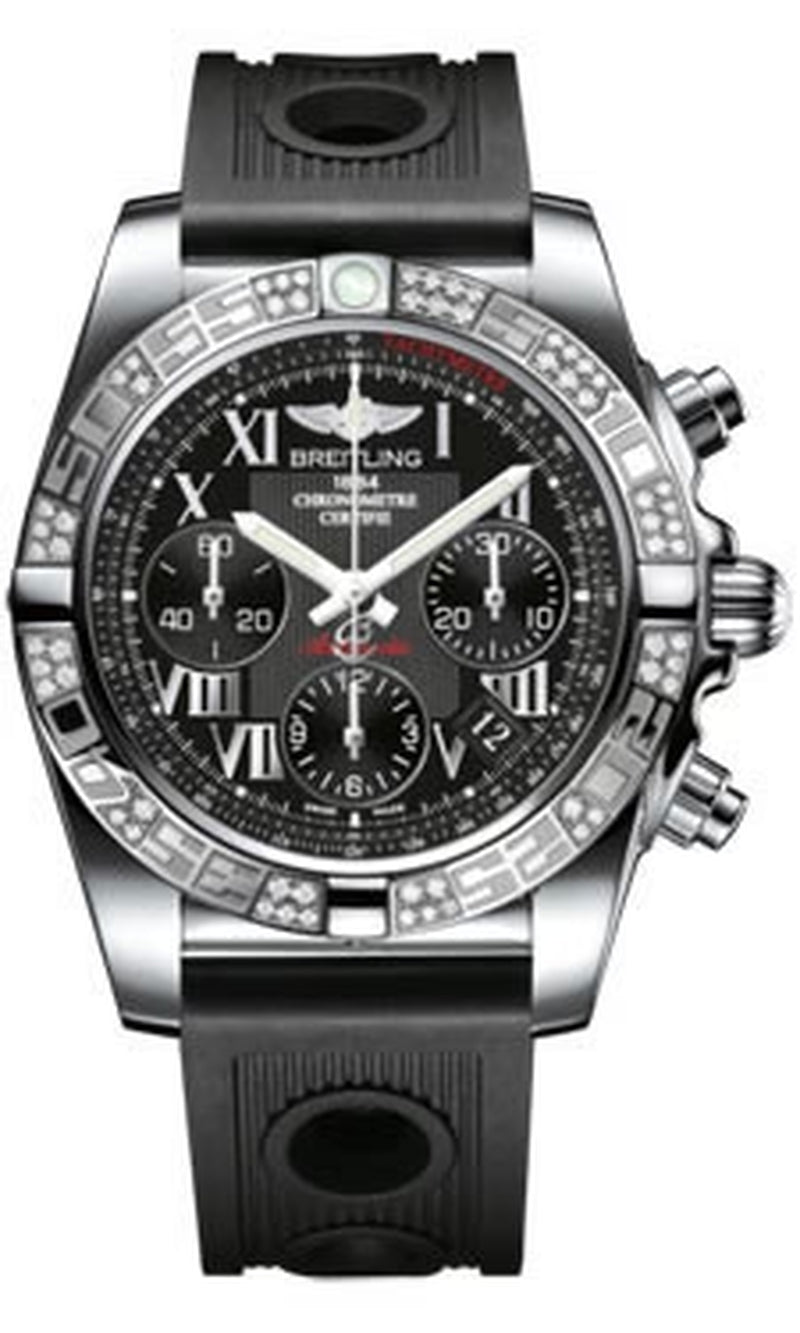 '- Chronomat 41 Steel Diamond Bezel - Ocean Racer Strap