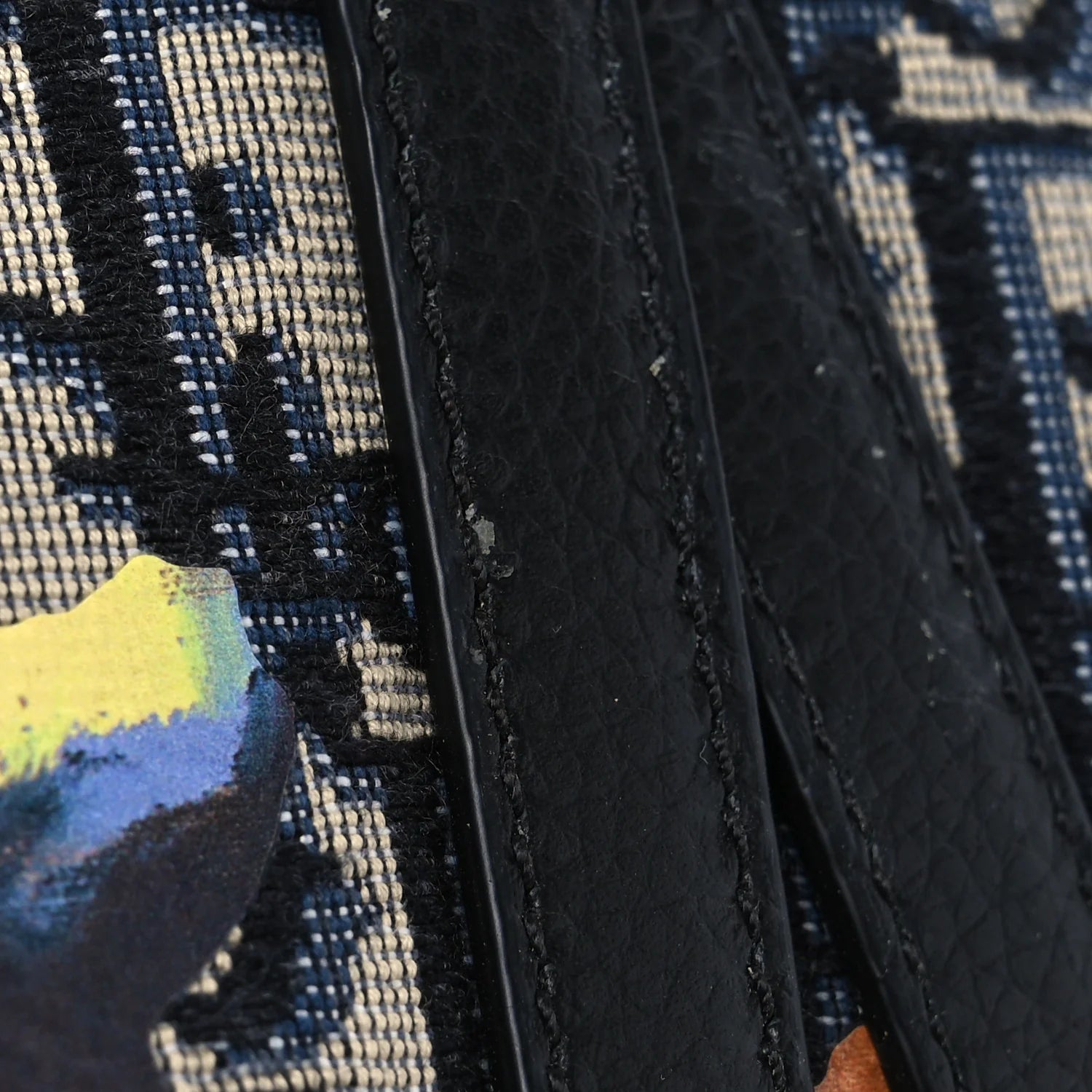 X ALEX FOXOTN Oblique Floral Print Mens Saddle Bag Blue Multicolor