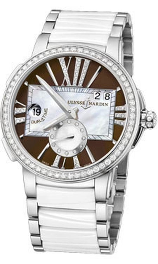 '- Executive Dual Time Lady - Stainless Steel - Diamond Bezel