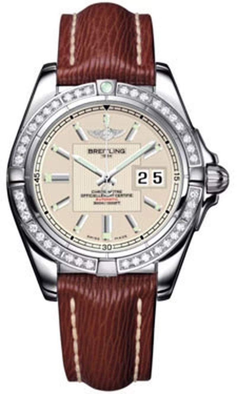 '- Galactic 41 Stainless Steel - Diamond Bezel - Sahara Strap