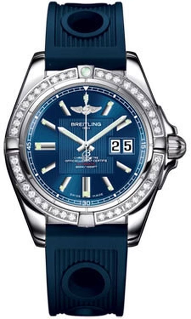 '- Galactic 41 Stainless Steel - Diamond Bezel - Ocean Racer Strap