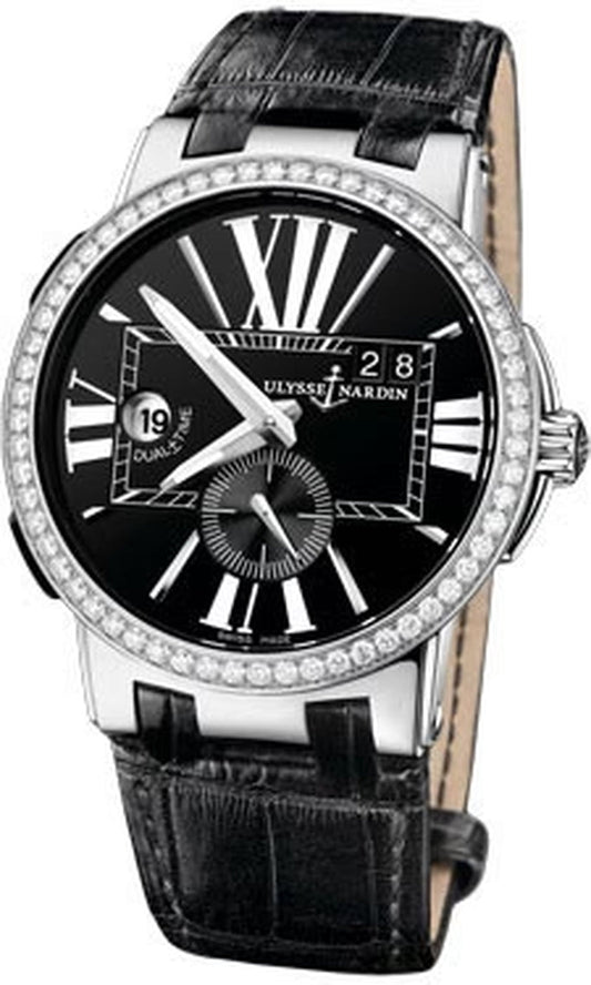 '- Executive Dual Time - Stainless Steel - Diamond Bezel