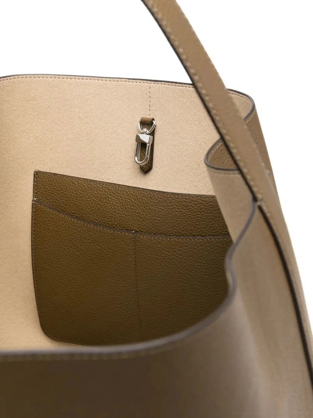 "BELTED GRAINED LEATHER" TOTE BAG