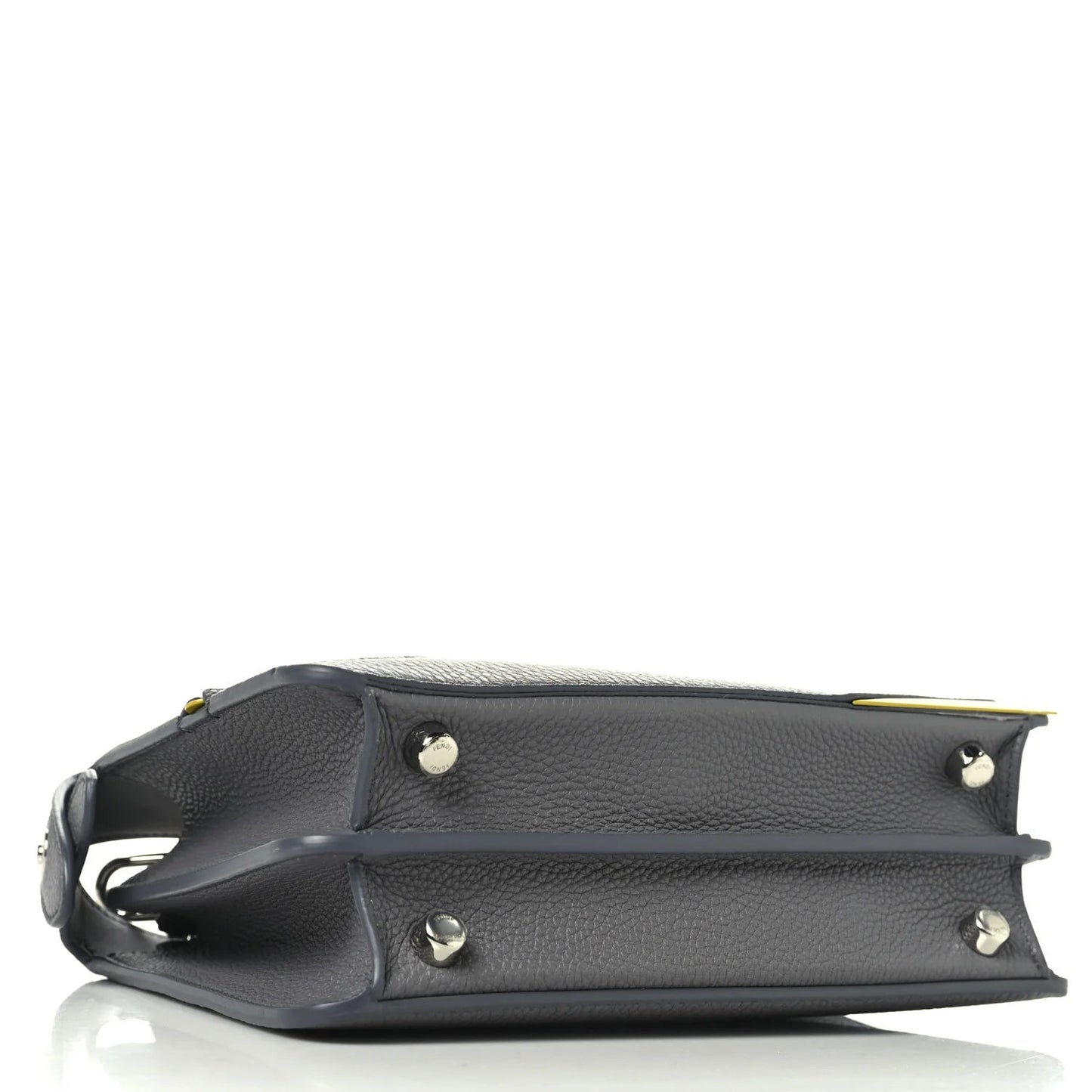 X MA YANSONG Cuoio Romano Aluminum Bi-Color Mini Peekaboo I SEE U Satchel Grey Yellow