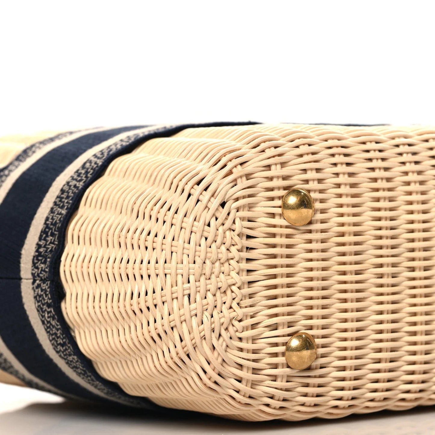 Wicker Oblique Basket Bag Blue