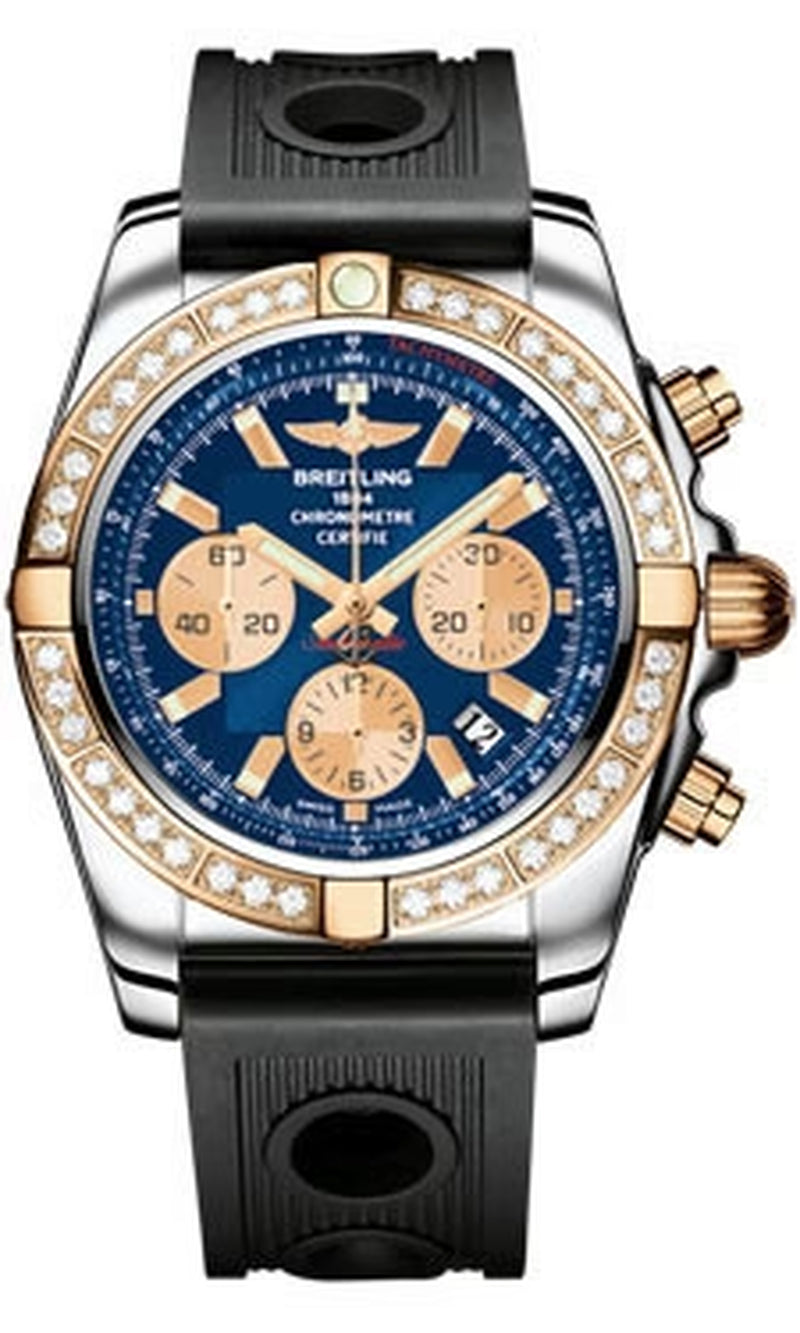 '- Chronomat 44 Steel and Rose Gold 40 Diamond Bezel - Ocean Racer Strap