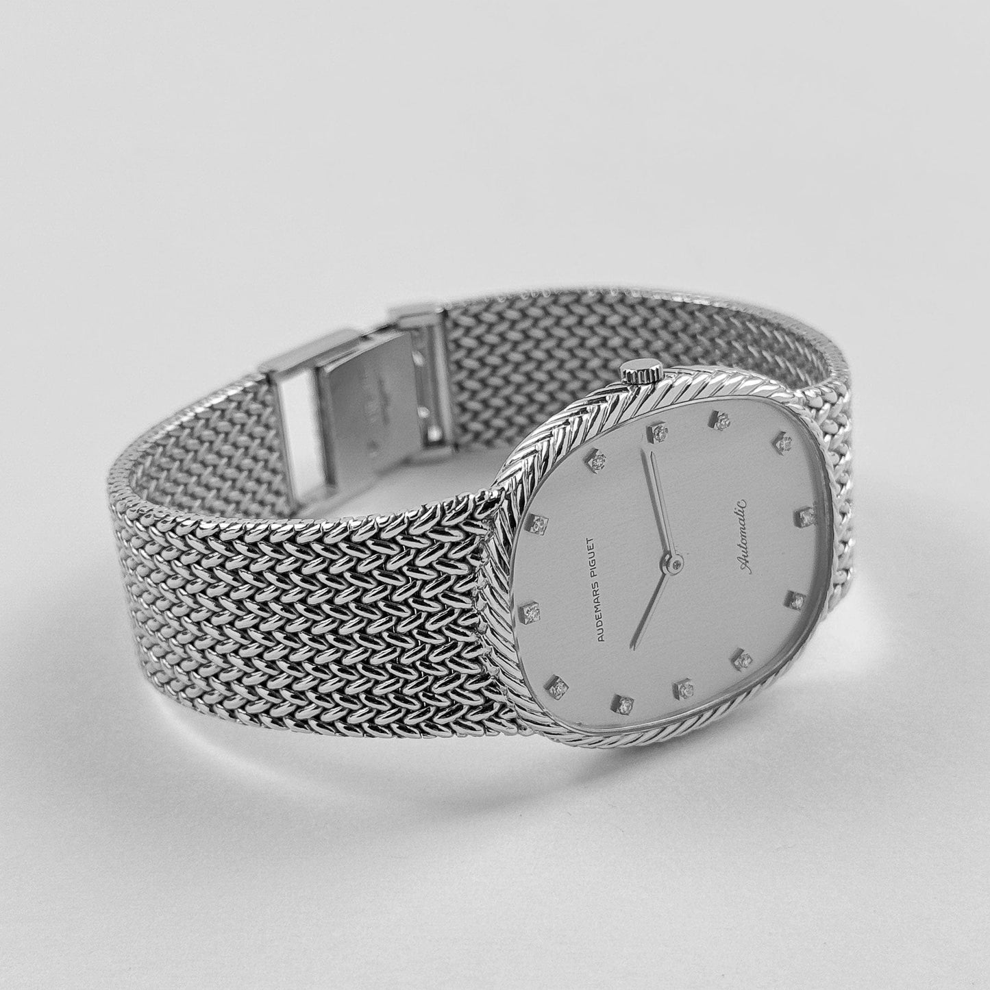 Audemars Piguet Jumbo Ellipse White Gold Silver Diamond Dial Automatic