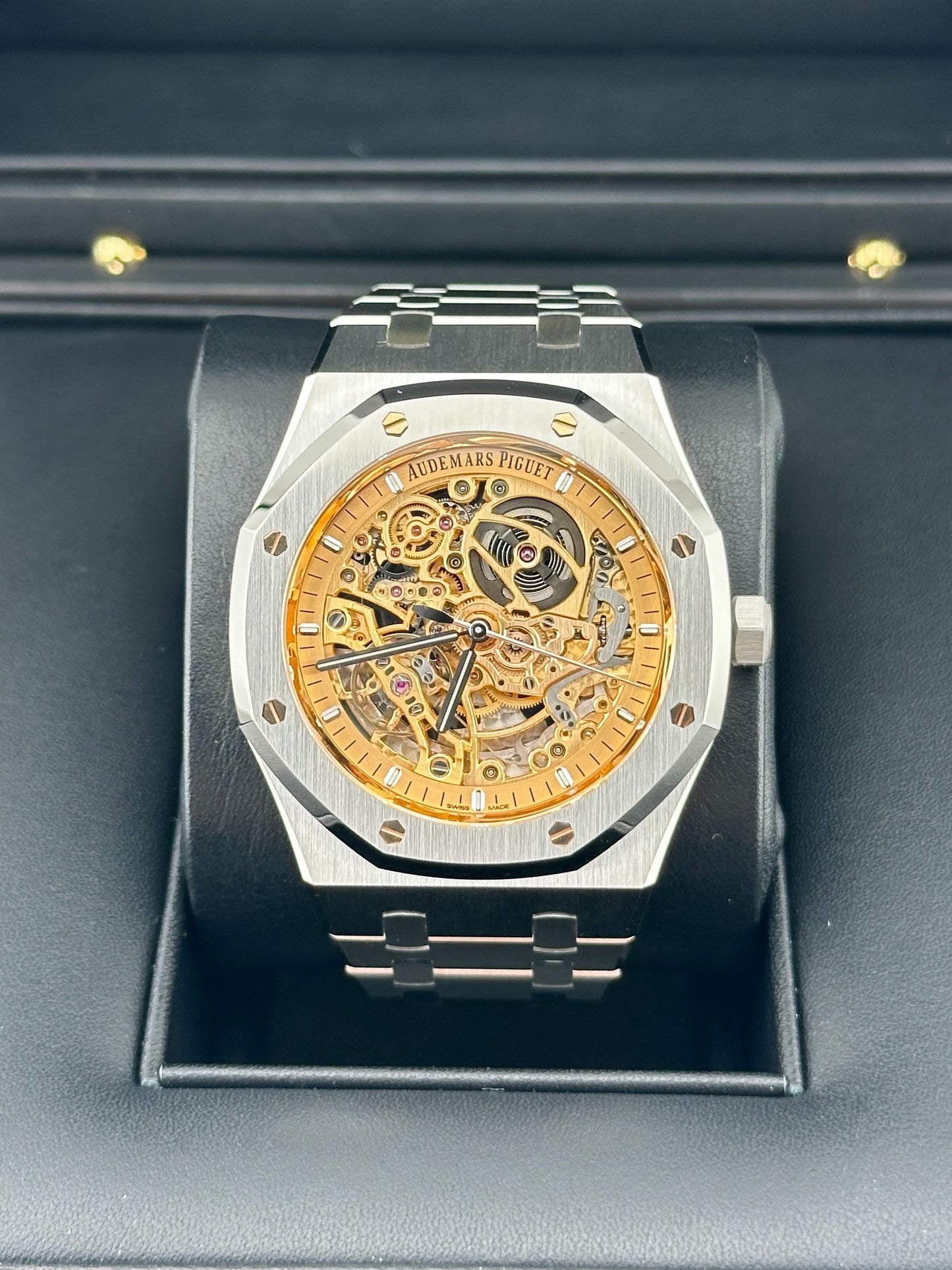 Audemars Piguet Royal Oak 15407ST.OO.1220ST.02 Double Balance Wheel  Stainless Steel Openworked Pink Gold-Toned Dial