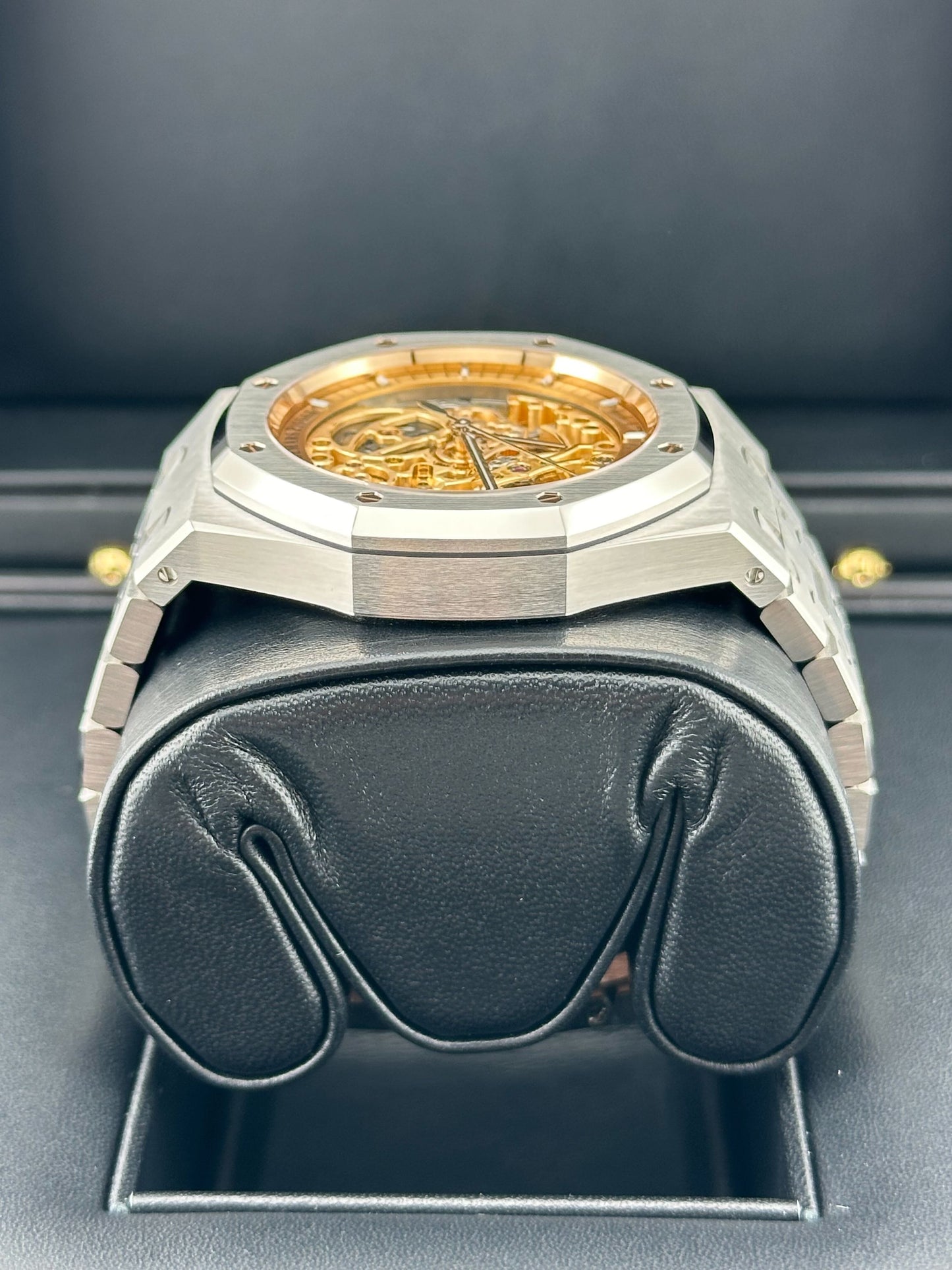 Audemars Piguet Royal Oak 15407ST.OO.1220ST.02 Double Balance Wheel  Stainless Steel Openworked Pink Gold-Toned Dial
