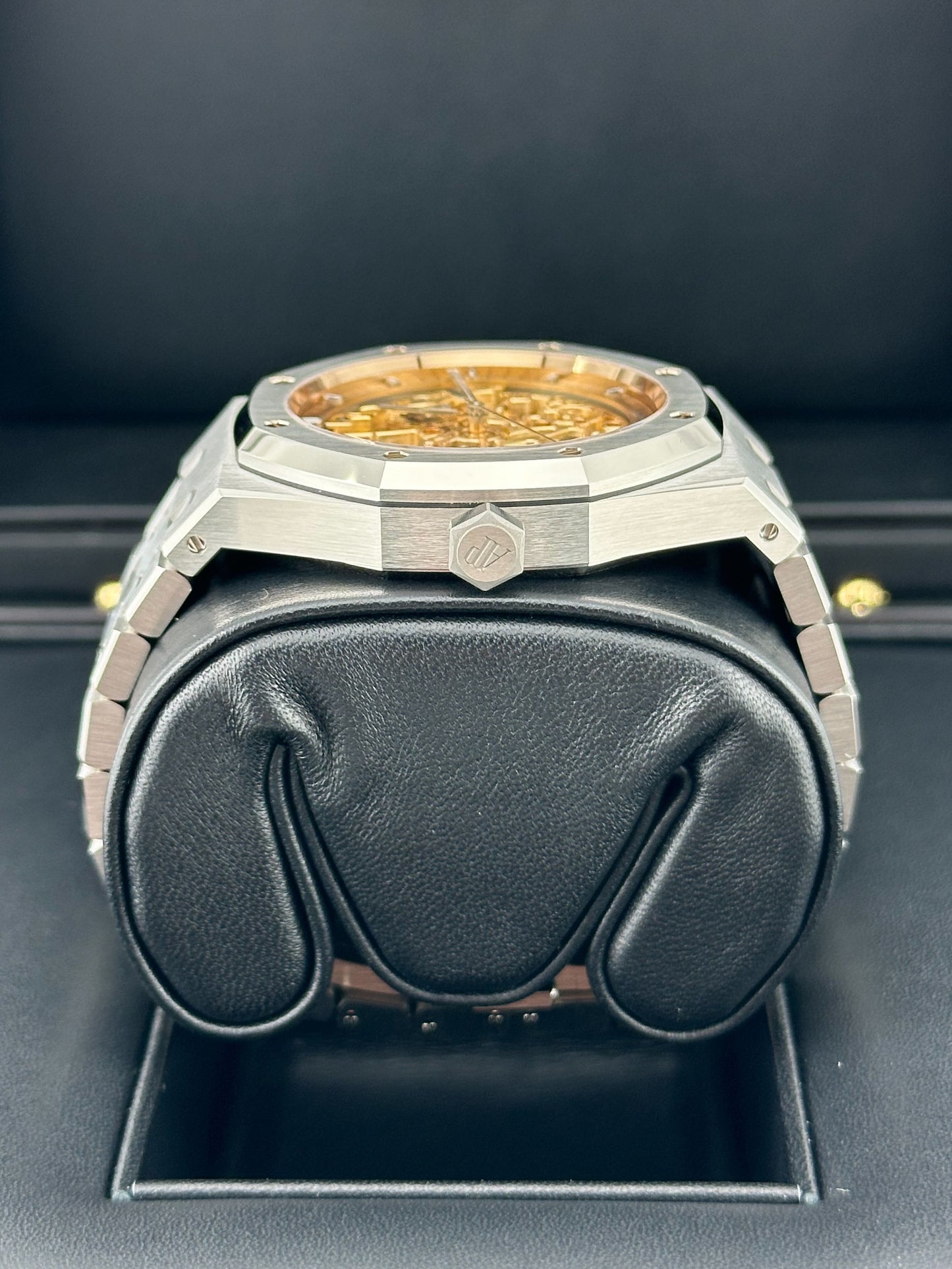 Audemars Piguet Royal Oak 15407ST.OO.1220ST.02 Double Balance Wheel  Stainless Steel Openworked Pink Gold-Toned Dial