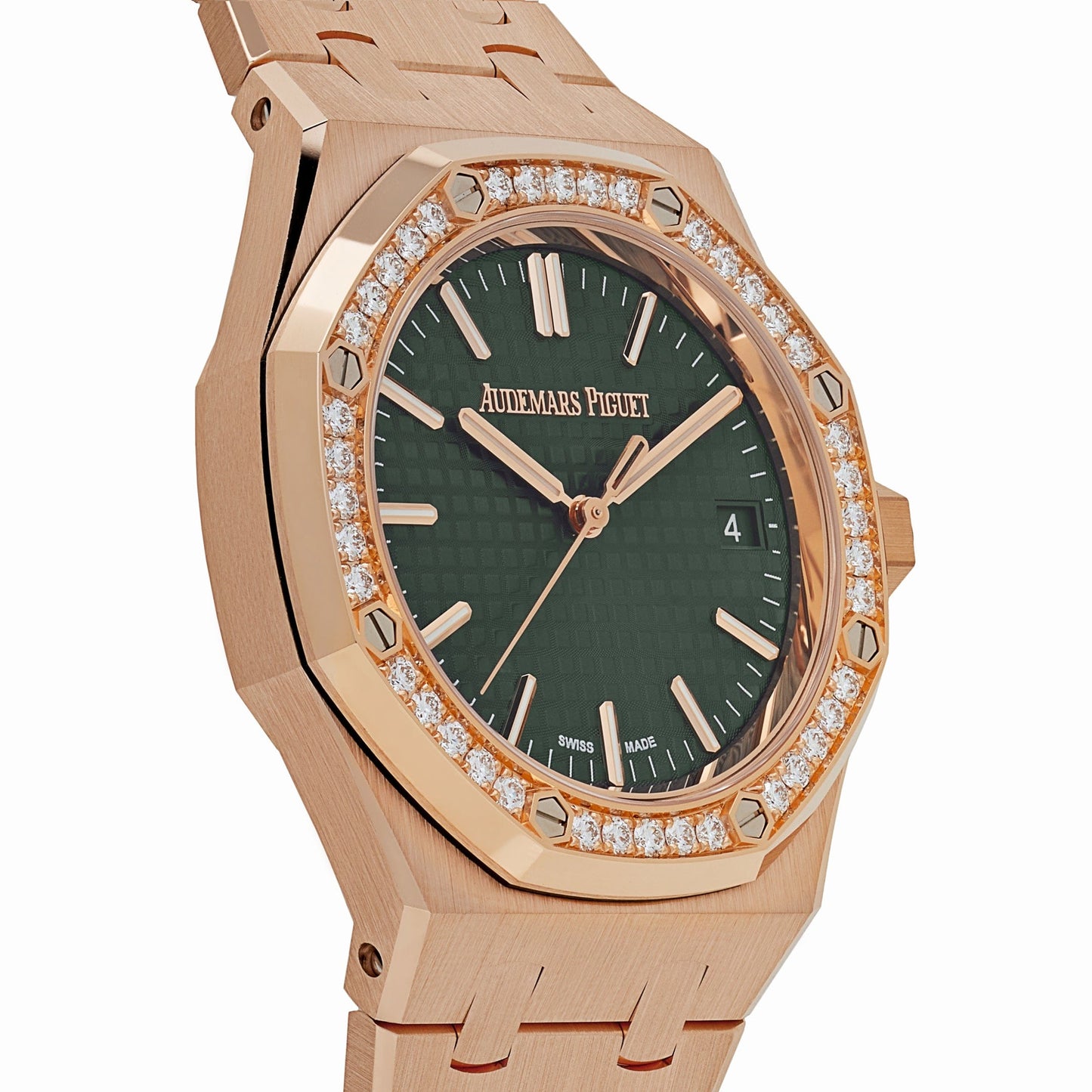 Audemars Piguet Royal Oak 15551OR.ZZ.1356OR.06  Selfwinding Rose Gold Khaki Green Dial