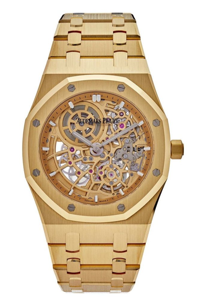 Audemars Piguet Royal Oak 16204BA.OO.1240BA.01 Jumbo Extra-Thin Yellow Gold Openworked
