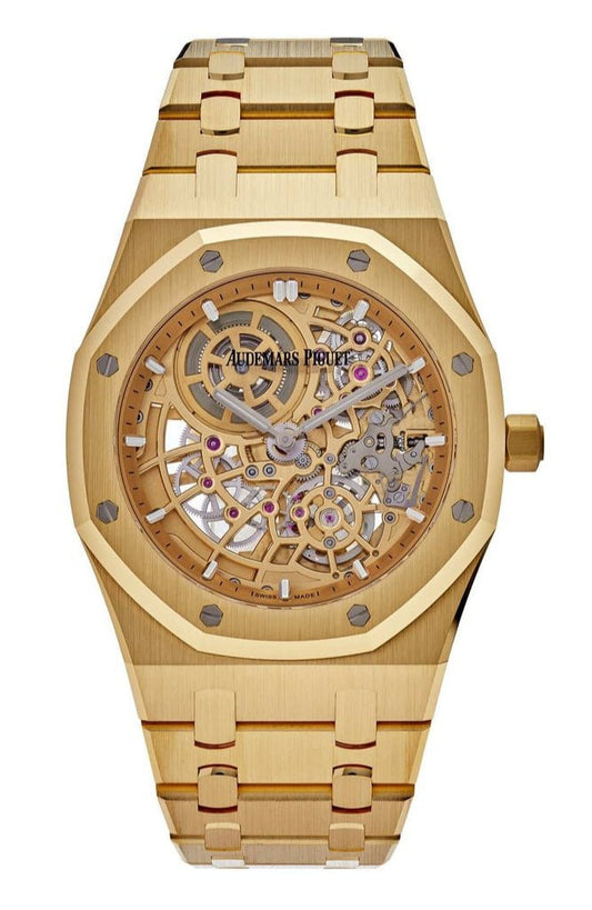 Audemars Piguet Royal Oak 16204BA.OO.1240BA.01 Jumbo Extra-Thin Yellow Gold Openworked