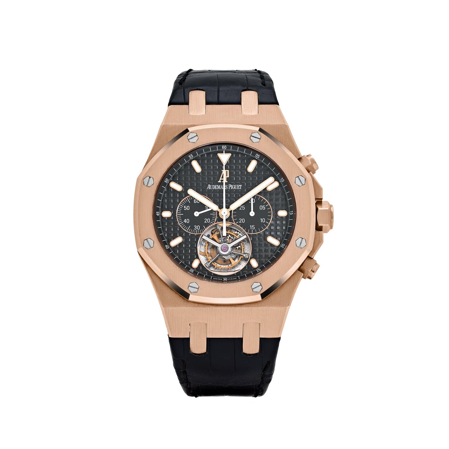 Audemars Piguet Royal Oak 25977OR.OO.D002CR.01 Chronograph Tourbillon Rose Gold Black Dial