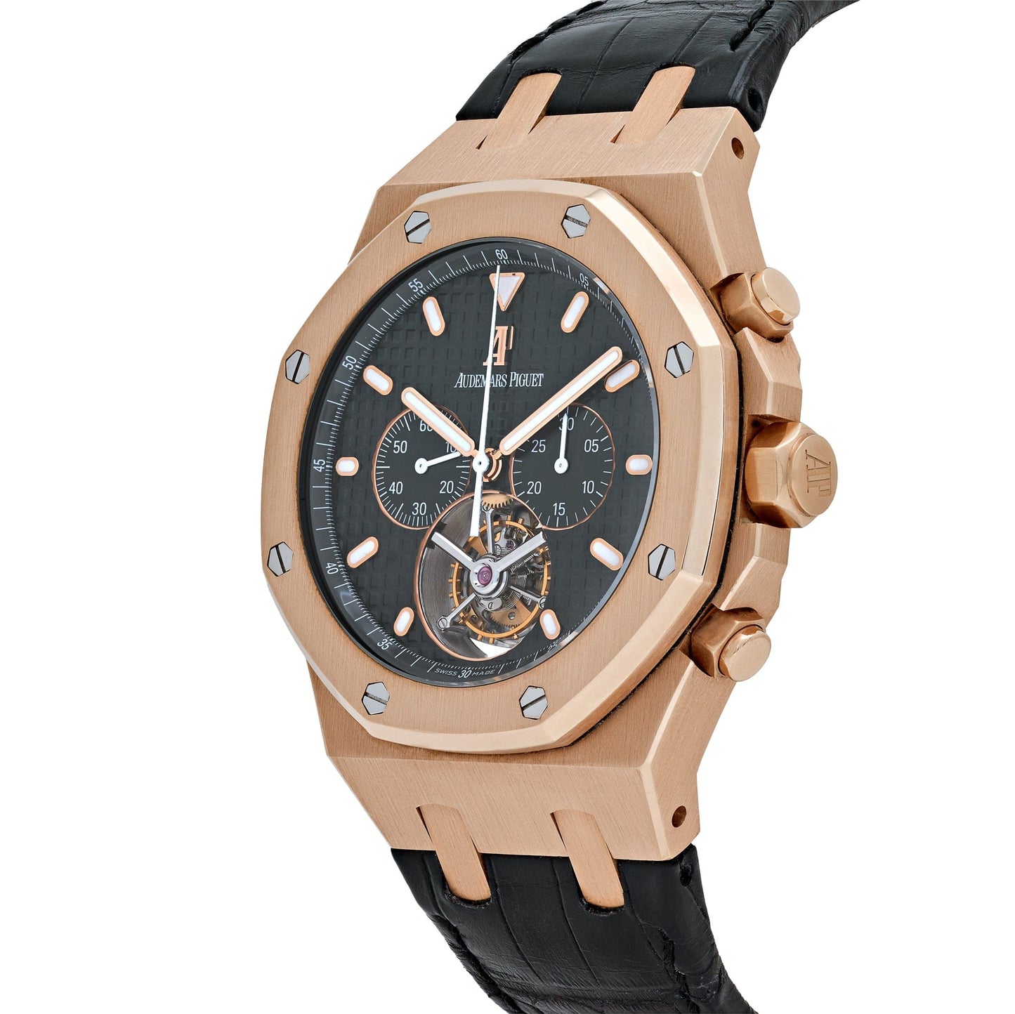 Audemars Piguet Royal Oak 25977OR.OO.D002CR.01 Chronograph Tourbillon Rose Gold Black Dial