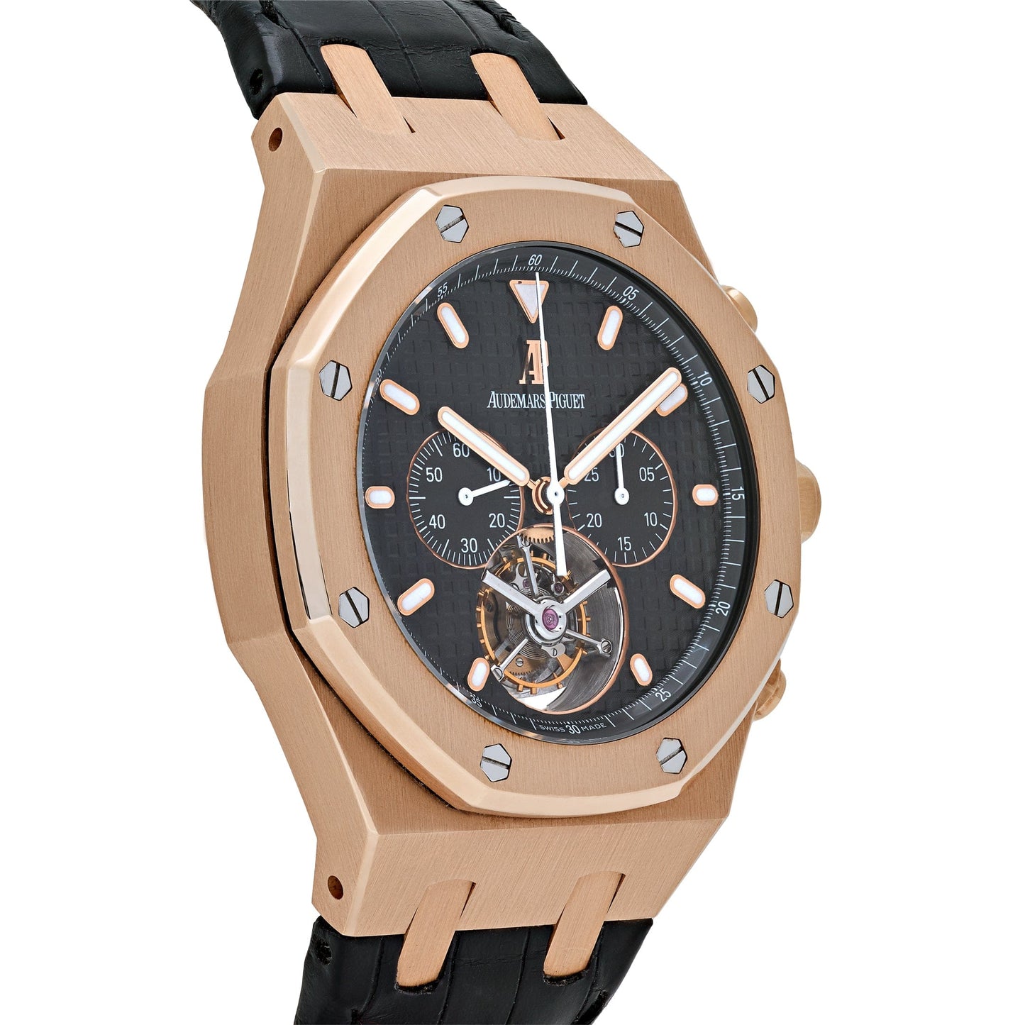 Audemars Piguet Royal Oak 25977OR.OO.D002CR.01 Chronograph Tourbillon Rose Gold Black Dial