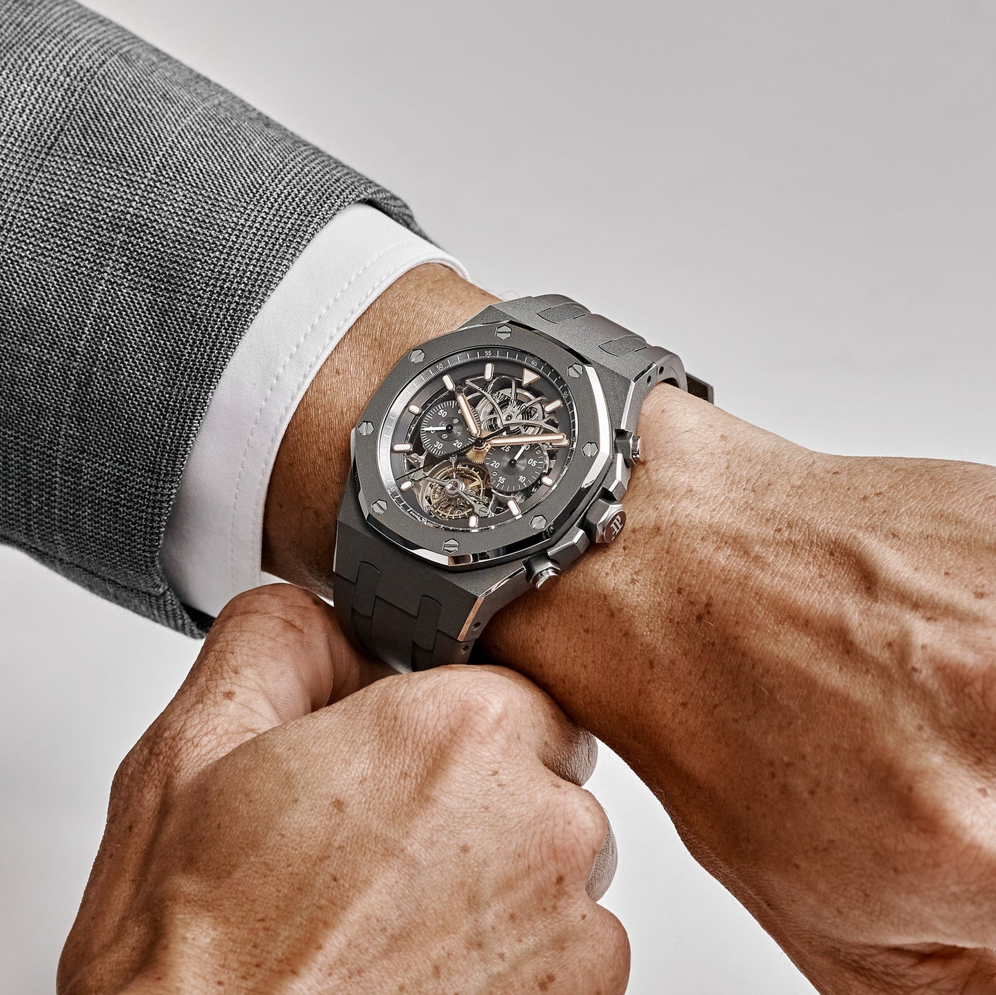 Audemars Piguet Royal Oak 26347TI.OO.D004CR.01 Tourbillon Chronograph Titanium Openworked Dial Boutique Only Edition