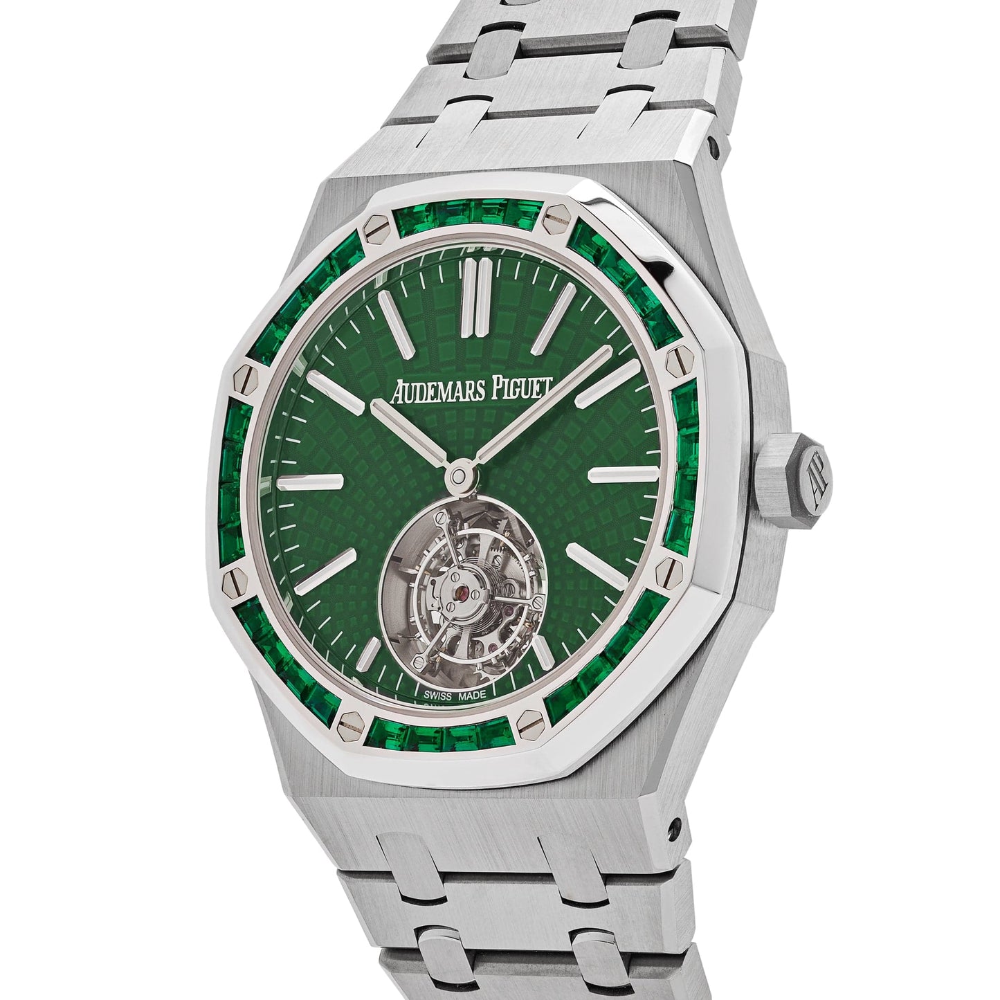 Audemars Piguet Royal Oak 26532IC.EE.1220TI.01 Selfwinding Flying Tourbillon Titanium White Gold Emerald Bezel Limited Edition of 15 (2024)