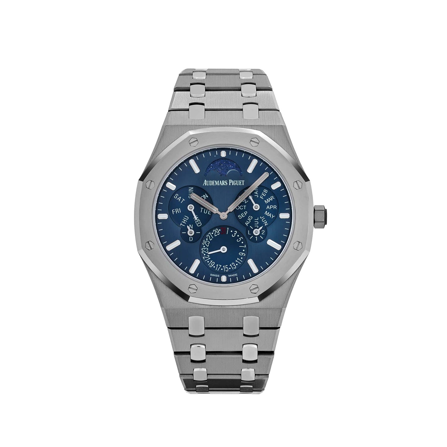 Audemars Piguet Royal Oak 26586IP.OO.1240IP.01 Perpetual Calendar 'Ultra-Thin' Platinum Titanium Blue Dial (2022)
