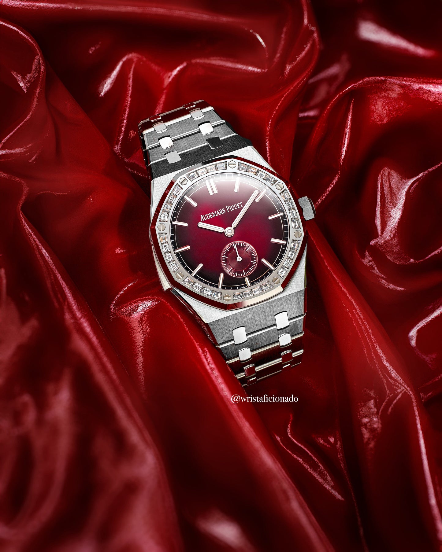 Audemars Piguet Royal Oak 26591IP.ZZ.1252IP.01 Minute Repeater Supersonnerie Titanium Smoked Burgundy Dial Diamond Bezel