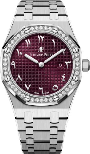 Audemars Piguet Royal Oak 33mm Quartz White Gold Diamond Bezel Purple Dial - 67651BC.ZZ.1261BC.01