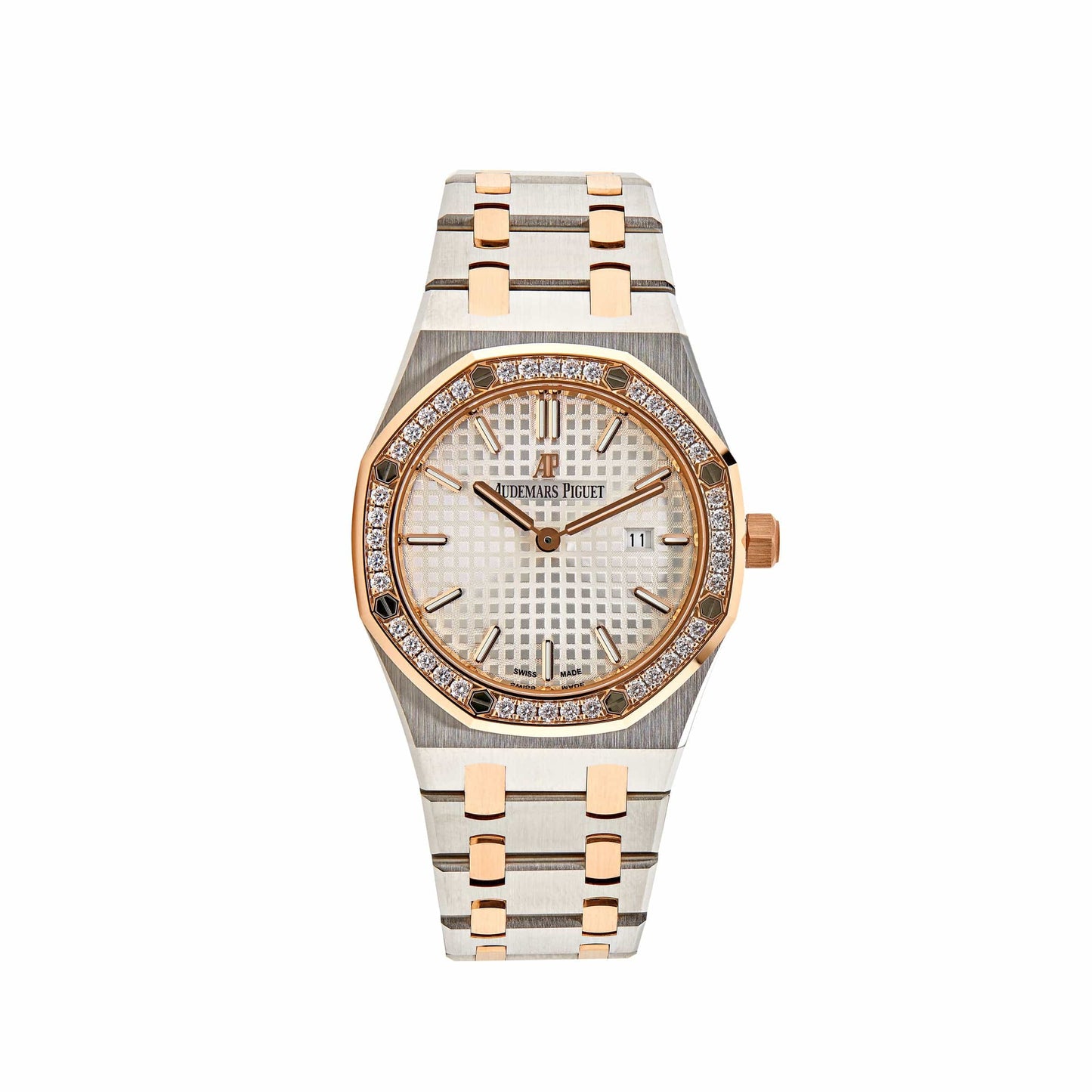 Audemars Piguet Royal Oak 67651SR.ZZ.1261SR.01 'Ladies' Quartz Rose Gold Stainless Steel Diamond Bezel