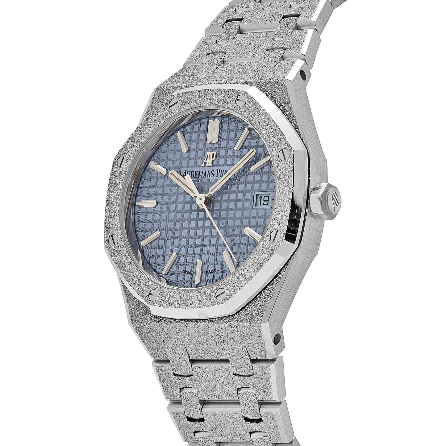 Audemars Piguet Royal Oak 77353BC.GG.1263BC.01 'Ladies' Selfwinding Frosted White Gold Light Blue Dial