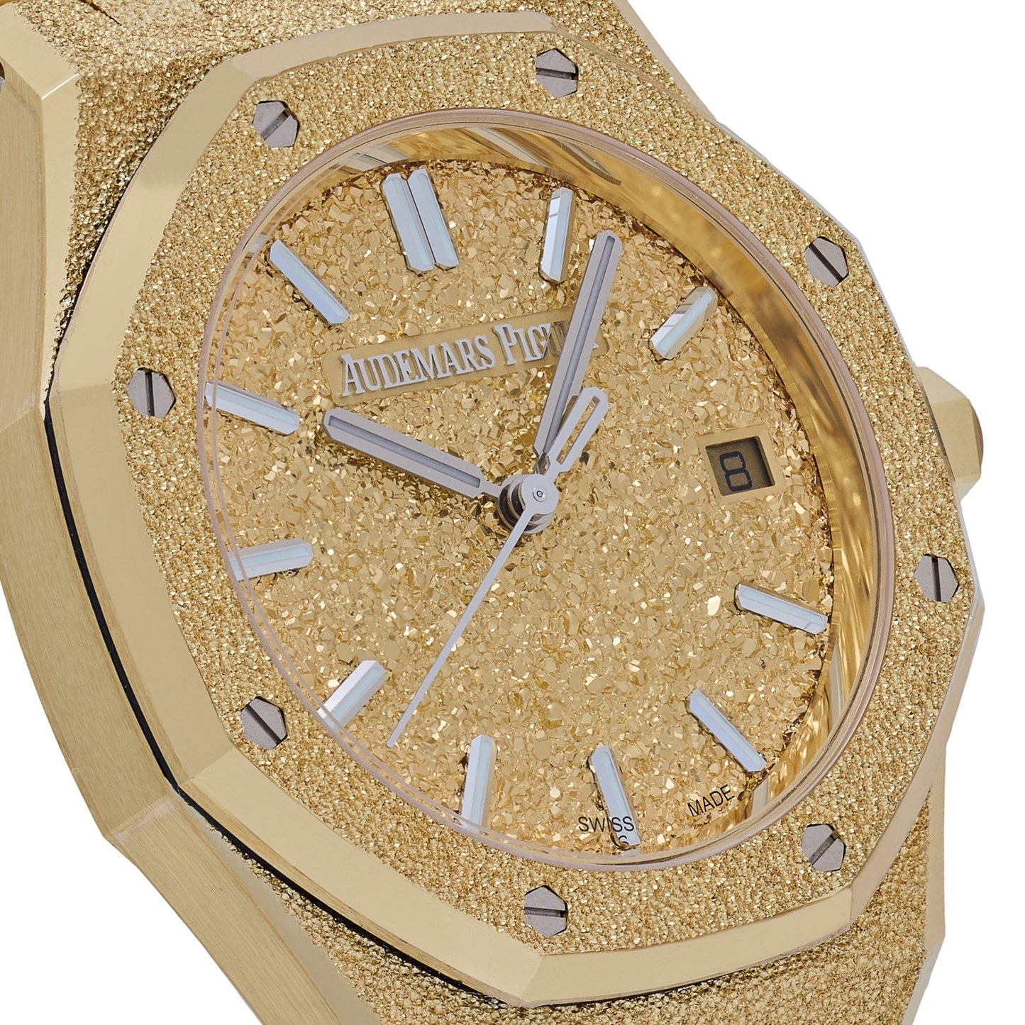 Audemars Piguet Royal Oak 77450BA.GG.1361BA.01 Frosted Yellow Gold Crystal Sand Dial