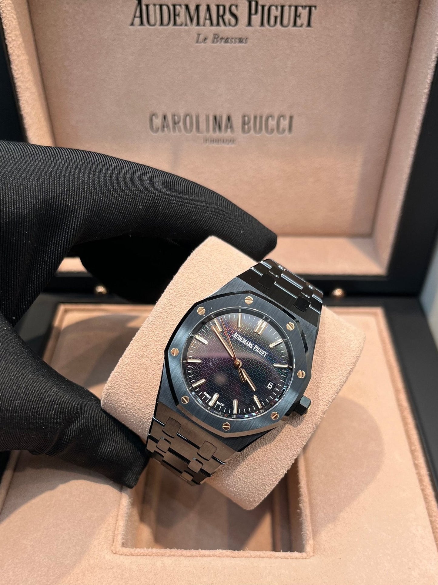 Audemars Piguet Royal Oak Black Ceramic Rainbow Dial Limited Edition 77350CE.OO.1266CE.02.A