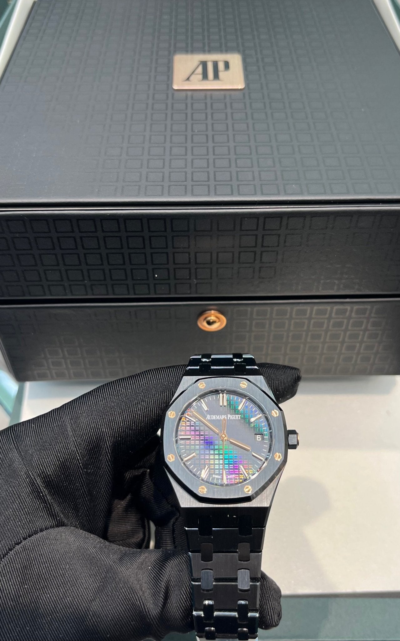 Audemars Piguet Royal Oak Black Ceramic Rainbow Dial Limited Edition 77350CE.OO.1266CE.02.A