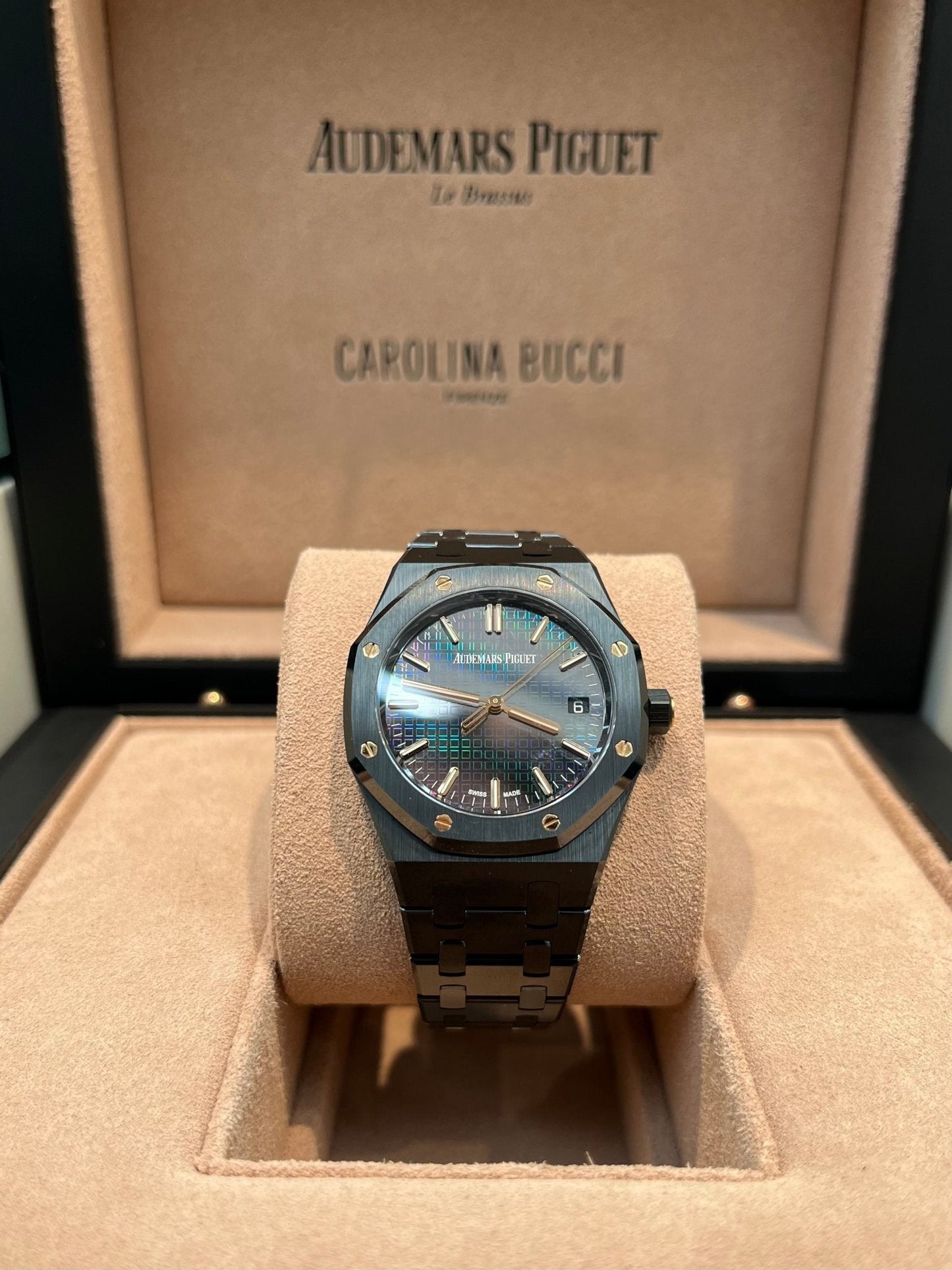 Audemars Piguet Royal Oak Black Ceramic Rainbow Dial Limited Edition 77350CE.OO.1266CE.02.A