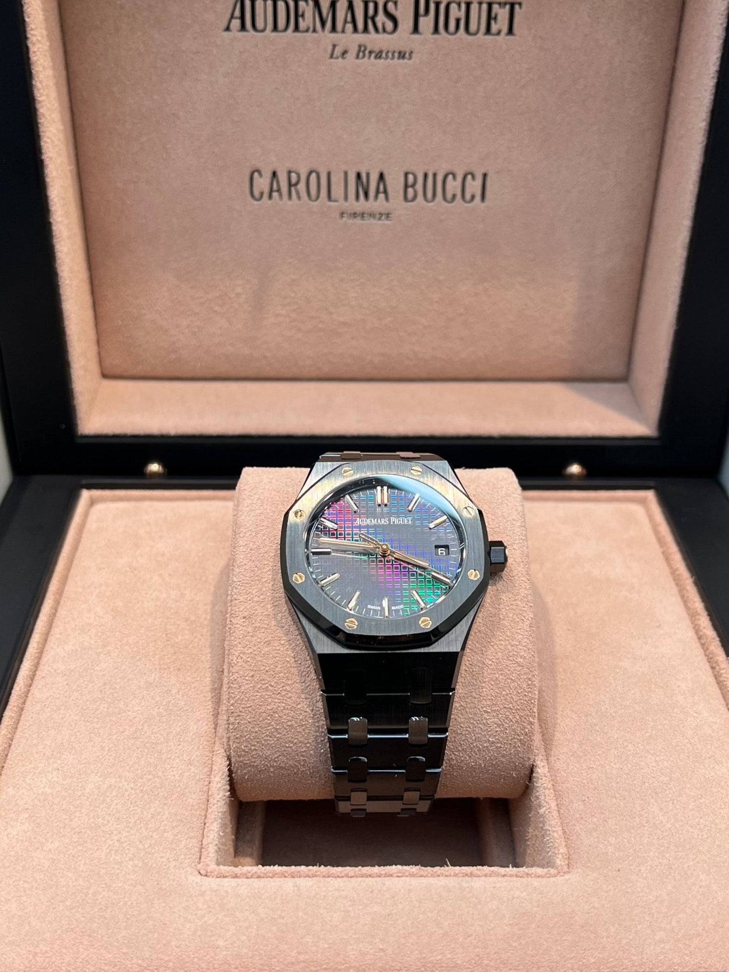 Audemars Piguet Royal Oak Black Ceramic Rainbow Dial Limited Edition 77350CE.OO.1266CE.02.A