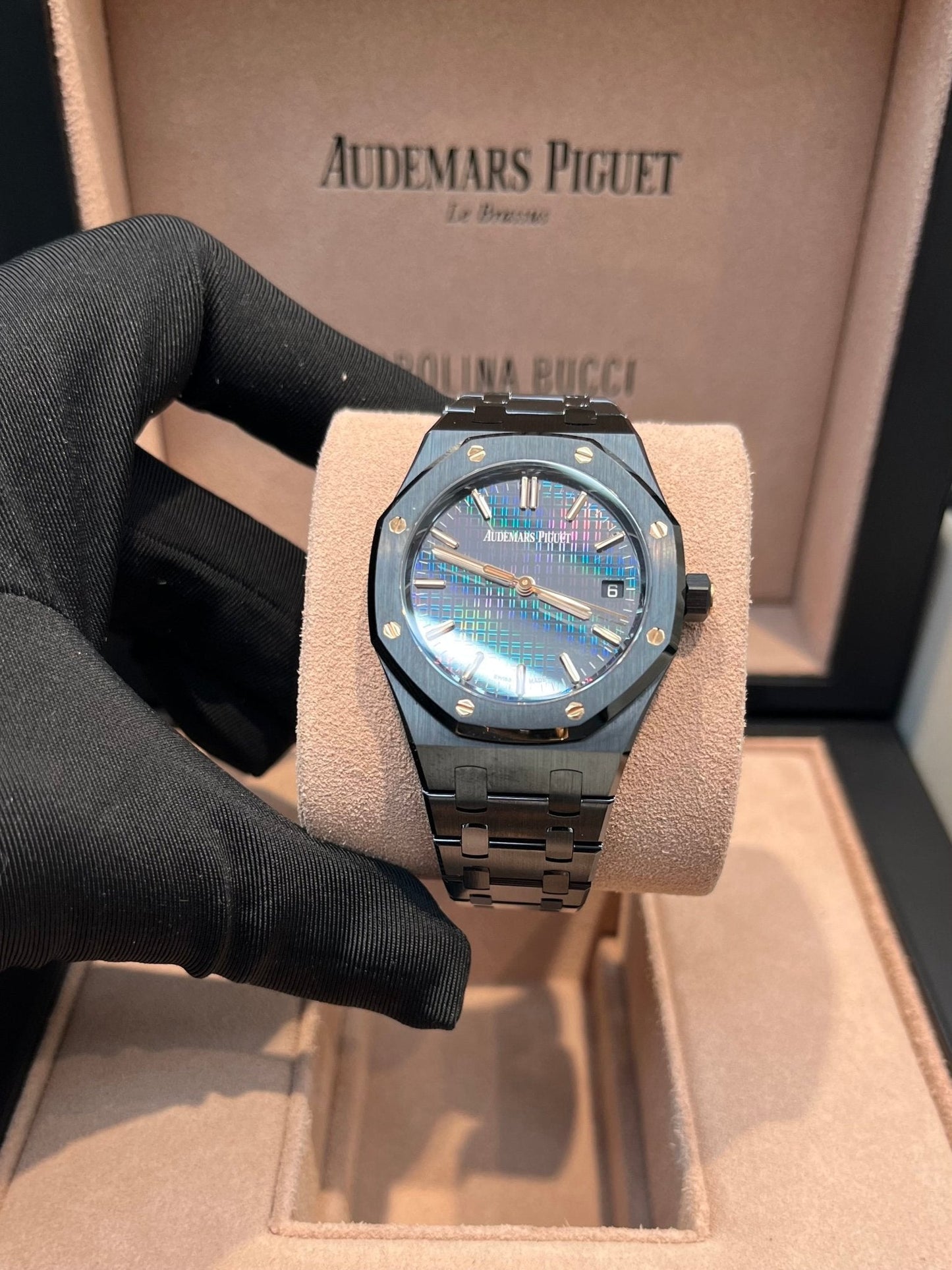Audemars Piguet Royal Oak Black Ceramic Rainbow Dial Limited Edition 77350CE.OO.1266CE.02.A